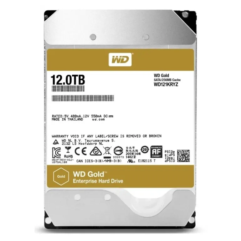 Internal hard drive WD 12TB 256MB 7200RPM 3.5'' SATA III Gold