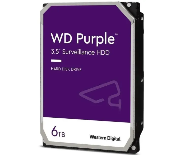WD 3.5" SATA 3.0 6TB 5700 256MB Purple Surveillance Hard Drive