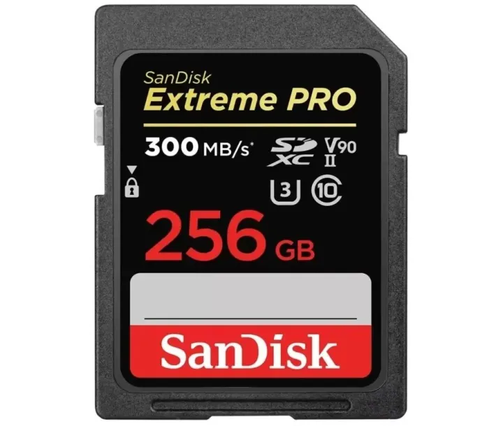 SanDisk SD Memory Card 256GB C10 UHS-II U3 V90 R300/W260MB/s Extreme Pro