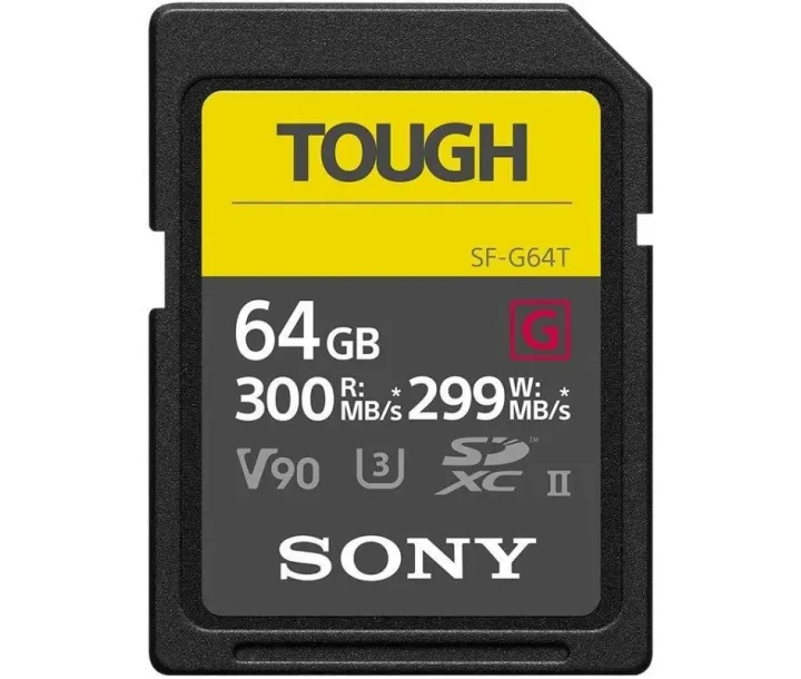 Sony SDXC 64GB C10 Tough UHS-II U3 V90 R300/W299MB/s memory card