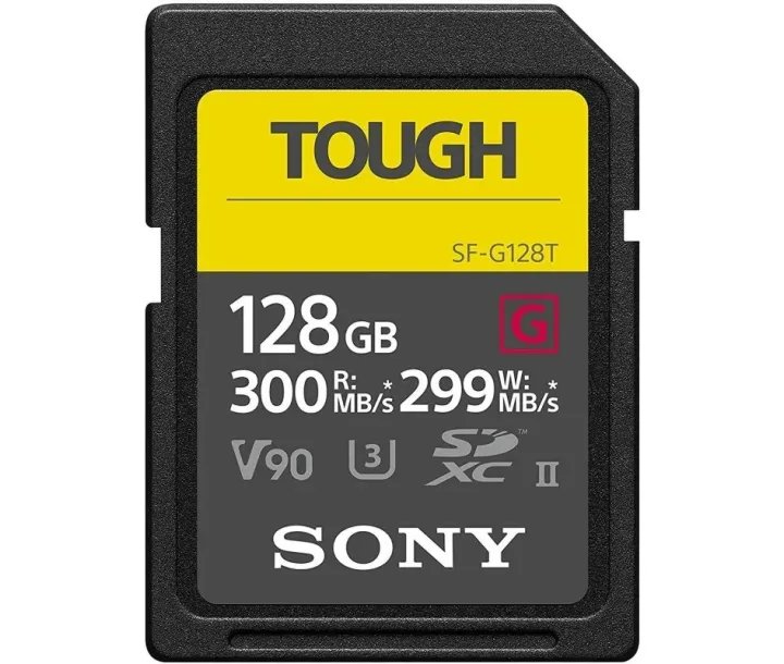 Sony SDXC Memory Card 128GB C10 UHS-II U3 V90 R300/W299MB/s Tough