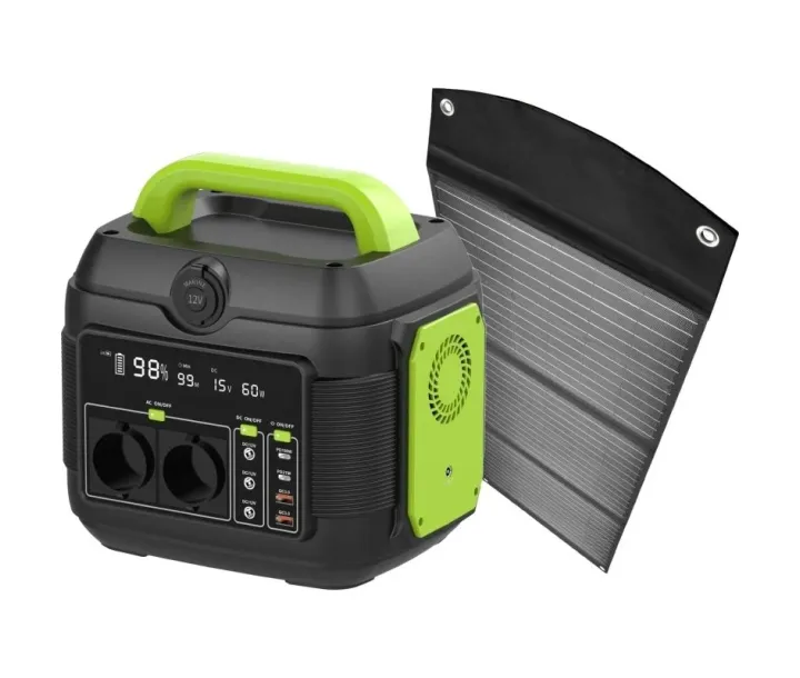 Portable power station 2E 600W, 576 Wh with 100W solar panel