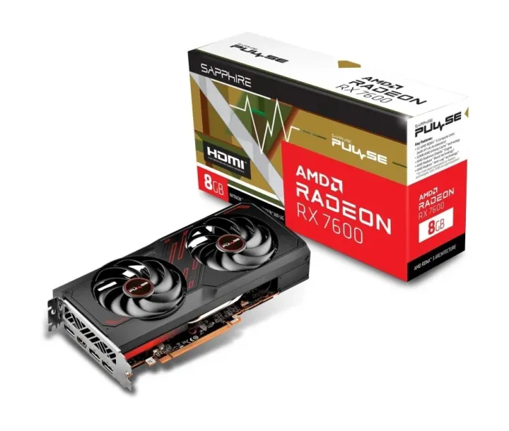 Graphics Card Sapphire Radeon RX 7600 8GB GDDR6 Pulse Gaming